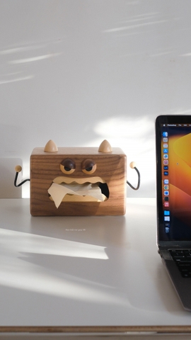 Hộp khăn giấy 04A - quái vật gỗ