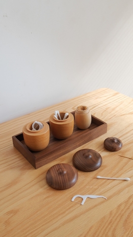 Hũ đựng bông tăm - hạt dẻ