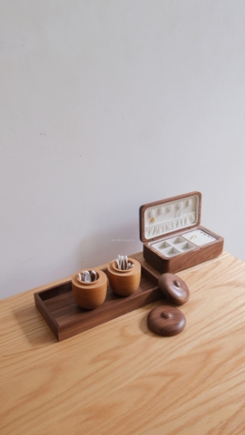 Hũ đựng bông tăm - hạt dẻ