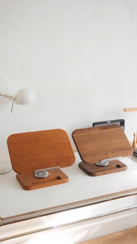 Giá đỡ gỗ 03 máy tính, ipad, sách ...