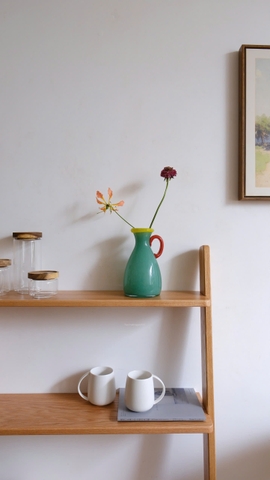 Bình hoa thuỷ tinh 02 men xanh nước nổi