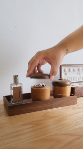 Hũ đựng bông tăm - hạt dẻ