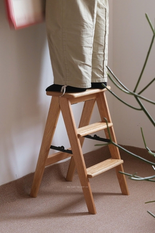 Thang gấp 07 gỗ sồi