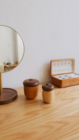 Hũ đựng bông tăm - hạt dẻ