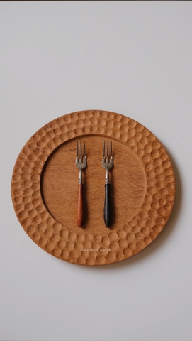 Muỗng/ thìa tay cầm gỗ - Nâu đậm - Muỗng tròn lớn dài 18.5cm