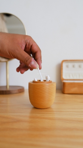 Hũ đựng bông tăm - hạt dẻ