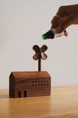 hộp nhạc retro nhà cối xay gió - gỗ óc chó bài spirited away