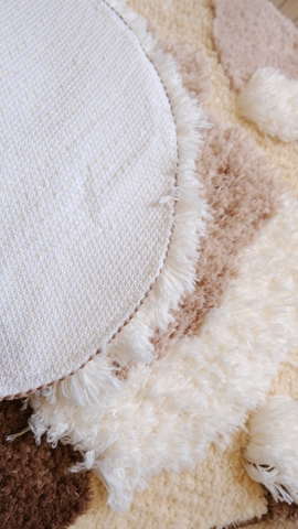 Thảm trừu tượng cánh đồng - Nâu