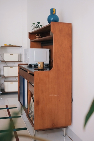 Tủ ăn xanh phối trắng