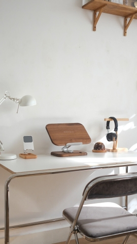 Giá đỡ gỗ 03 máy tính, ipad, sách ...