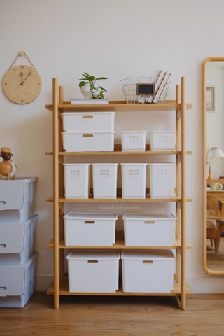 Kệ đứng 05 - gỗ sồi nguyên khối