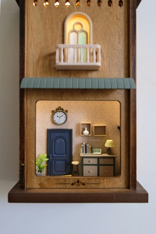 Nhà gỗ đèn treo tường phong cách retro