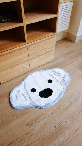 Thảm chân cún malta trắng 50x80cm