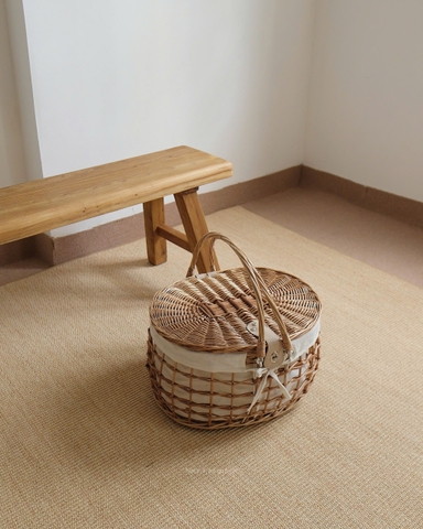 Giỏ mây dã ngoại 02 có lót vải