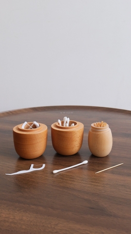 Hũ đựng bông tăm - hạt dẻ