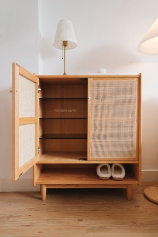 Tủ giày gỗ sồi cánh mây