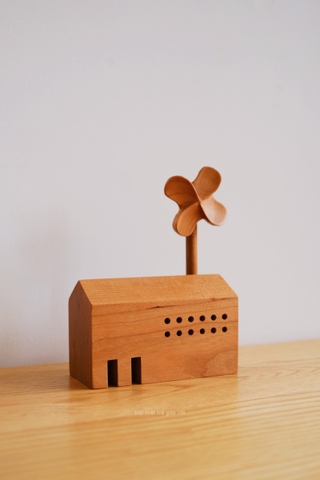 hộp nhạc retro nhà cối xay gió - gỗ óc chó bài spirited away