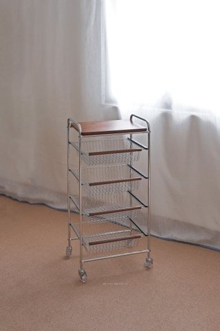 Kệ gỗ sắt có bánh xe