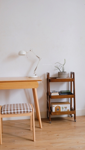 Kệ gỗ 3 tầng có bánh xe