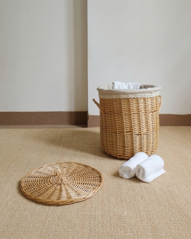 Giỏ mây tròn có nắp