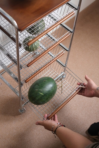 Kệ gỗ sắt có bánh xe