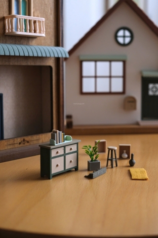 Nhà gỗ đèn treo tường phong cách retro