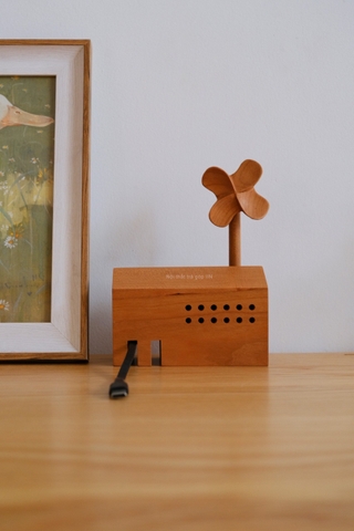 hộp nhạc retro nhà cối xay gió - gỗ óc chó bài spirited away