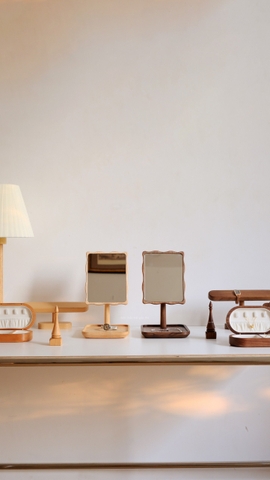 Gương gỗ để bàn 03