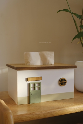 Nhà gỗ để khăn giấy 02 14x20cm cao 11cm