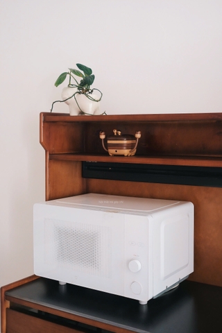 Tủ ăn xanh phối trắng