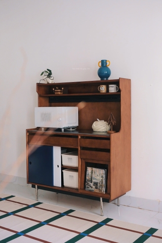 Tủ ăn xanh phối trắng