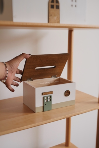 Nhà gỗ để khăn giấy 02 14x20cm cao 11cm