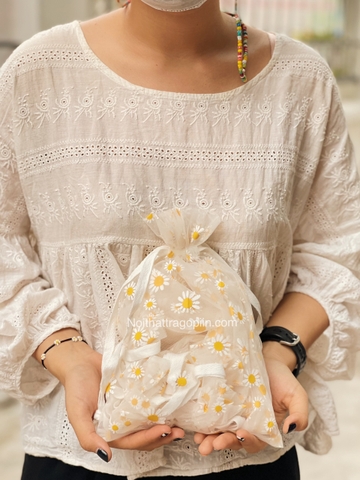 Túi voan dây rút hoa cúc