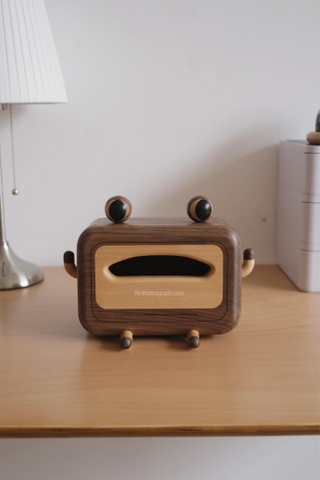 Ếch gỗ đựng khăn giấy