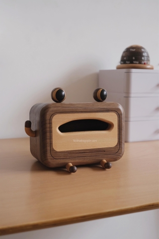 Ếch gỗ đựng khăn giấy