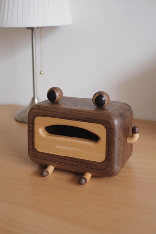 Ếch gỗ đựng khăn giấy