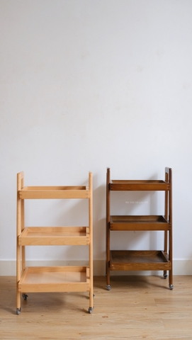 Kệ gỗ 3 tầng có bánh xe