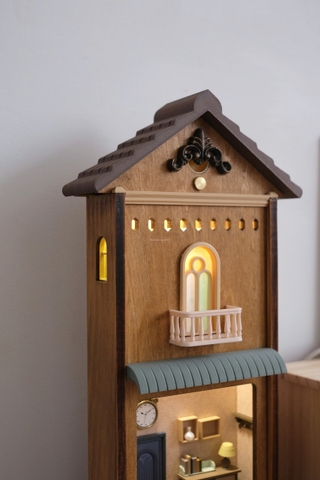 Nhà gỗ đèn treo tường phong cách retro