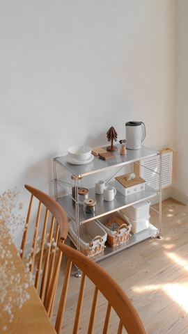 Kệ đứng khung inox- full inox