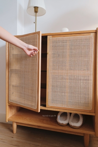 Tủ giày gỗ sồi cánh mây