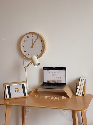 Đồng hồ 01 khung gỗ tự nhiên - lớn 35cm