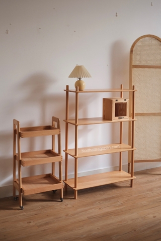 Kệ đứng 04 - gỗ sồi nguyên khối