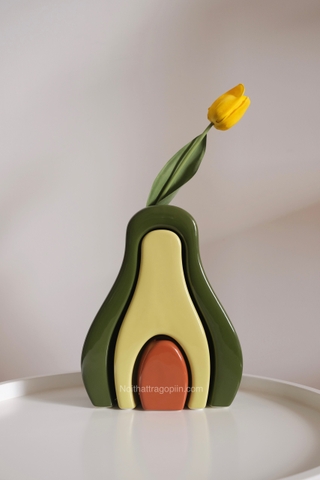 Set 3 bình hoa hình bơ