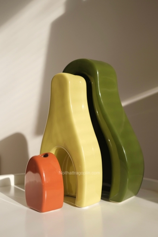 Set 3 bình hoa hình bơ