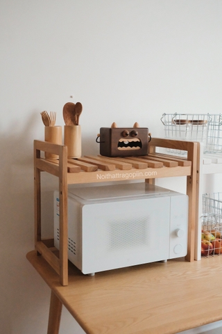 Kệ gỗ để lò vi sóng/ lò nướng - gỗ sáng