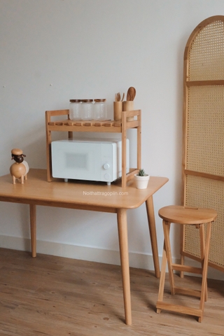 Kệ gỗ để lò vi sóng/ lò nướng - gỗ sáng