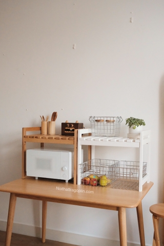 Kệ gỗ để lò vi sóng/ lò nướng - gỗ sáng