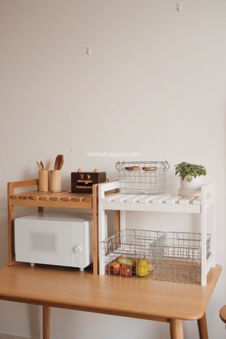 Kệ gỗ để lò vi sóng/ lò nướng - gỗ sáng