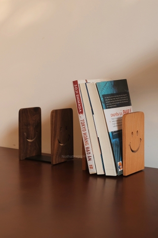 Kẹp gỗ chặn sách smile - Óc chó
