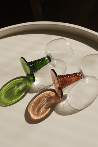 Ly thuỷ tinh 04 - Đế nâu đỏ